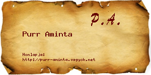 Purr Aminta névjegykártya